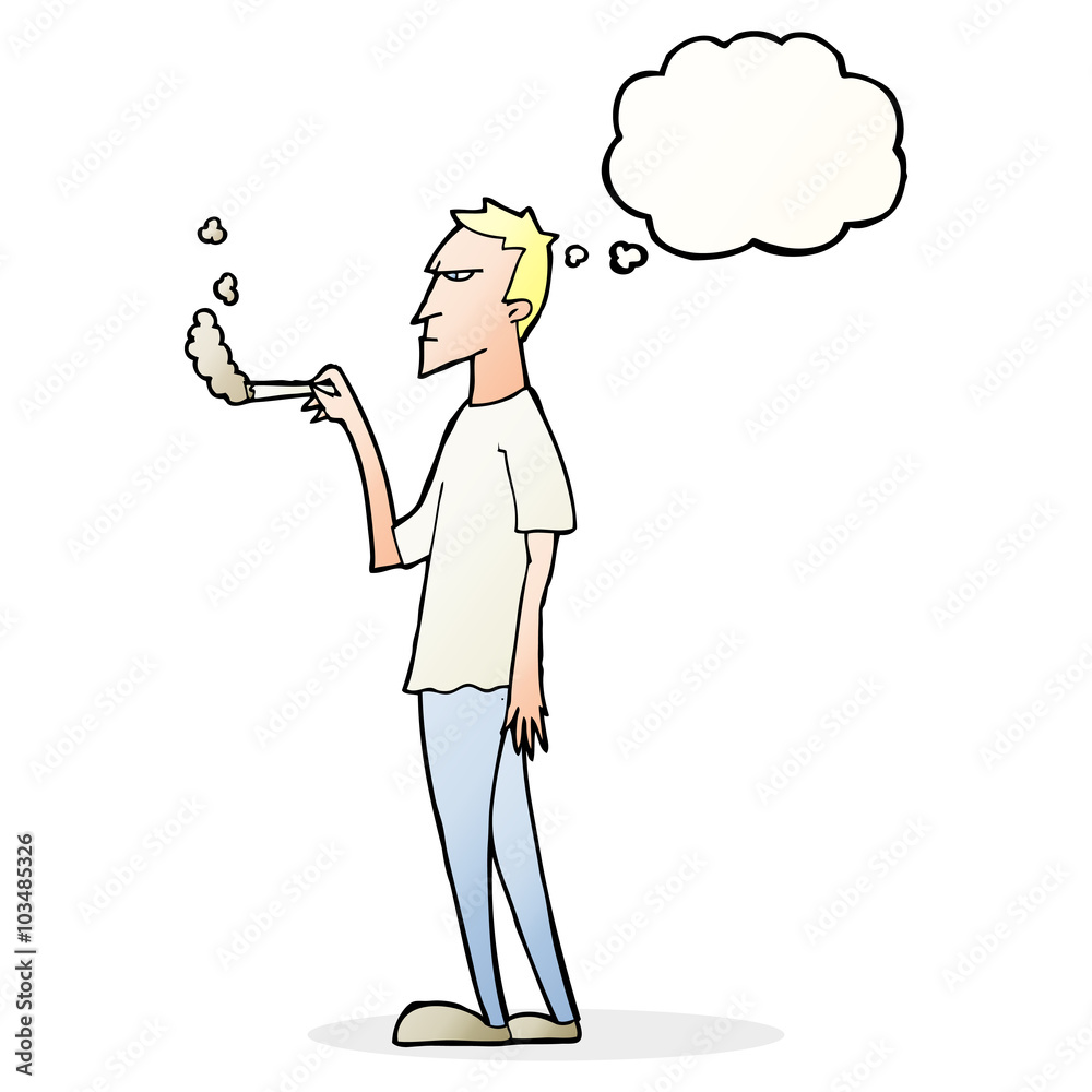cartoon annoyed smoker with thought bubble cartoon annoyed smoker with thought bubble