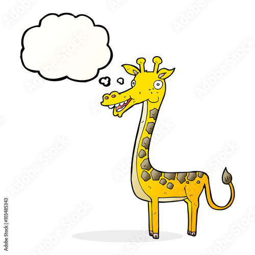 Fototapeta Naklejka Na Ścianę i Meble -  cartoon giraffe with thought bubble