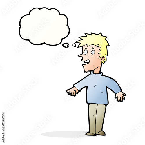 Wallpaper Mural cartoon happy boy with thought bubble Torontodigital.ca