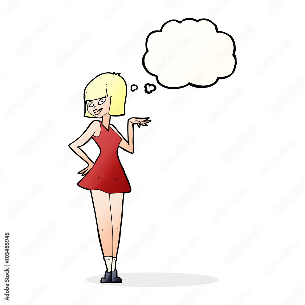 cartoon pretty woman with thought bubble cartoon pretty woman with thought bubble