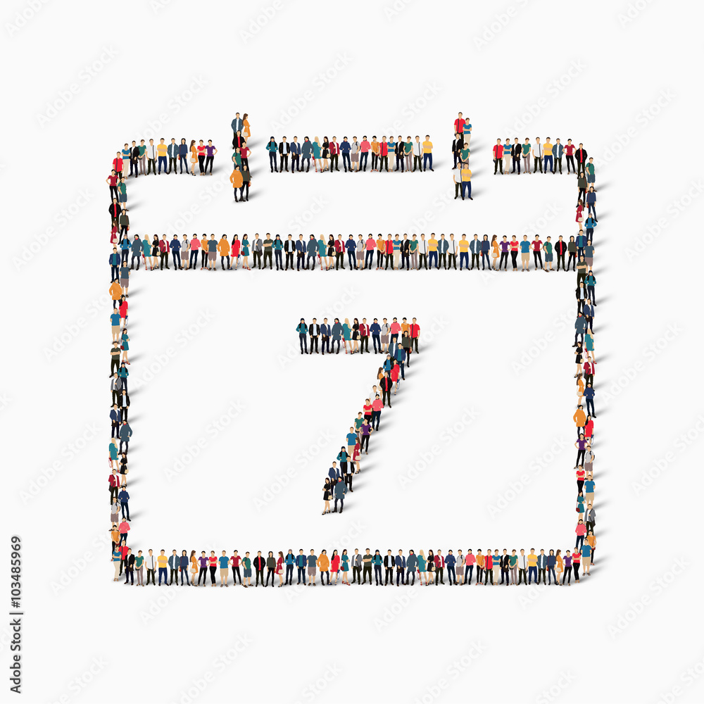 Obraz premium people calendar date icon holiday