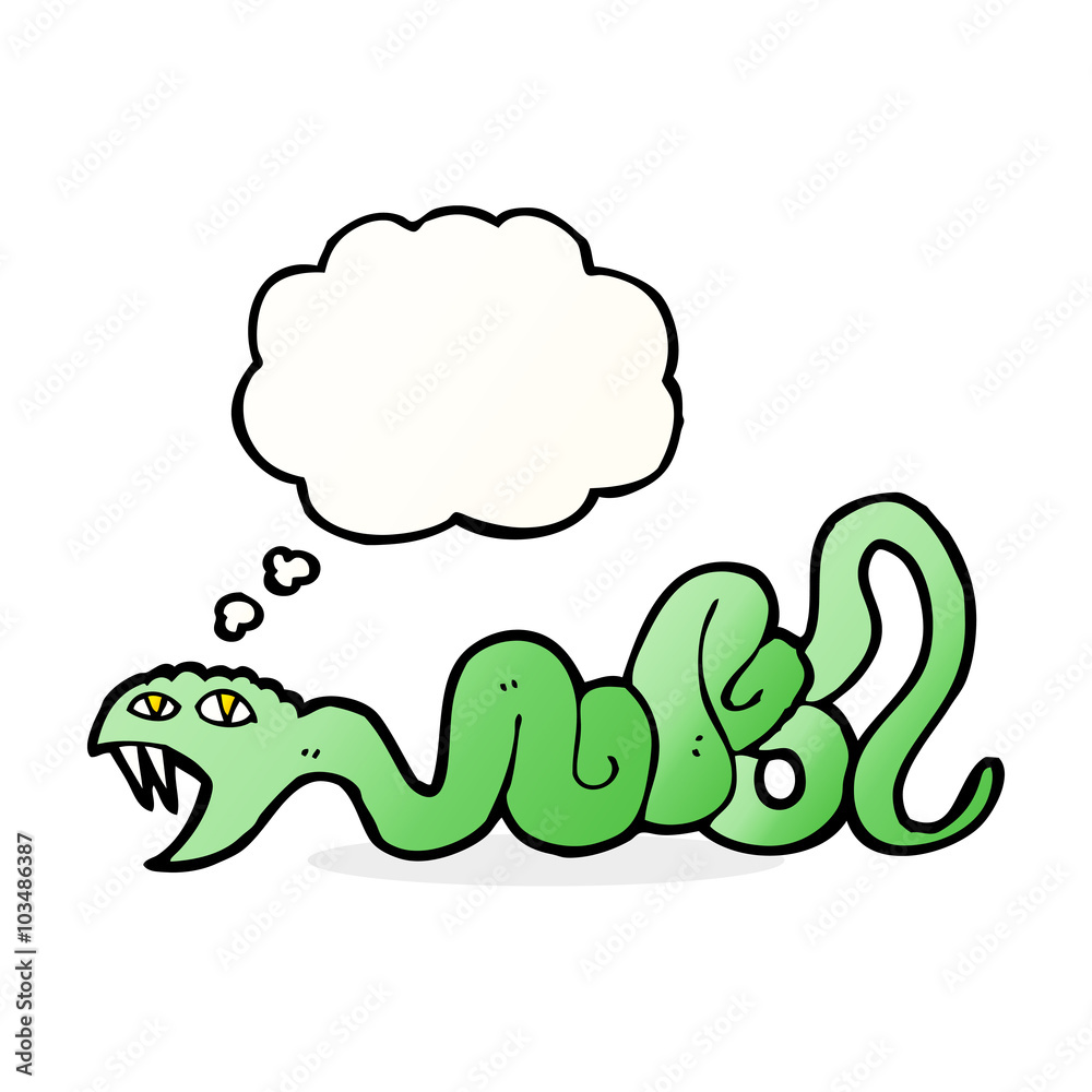cartoon snake with thought bubble cartoon snake with thought bubble