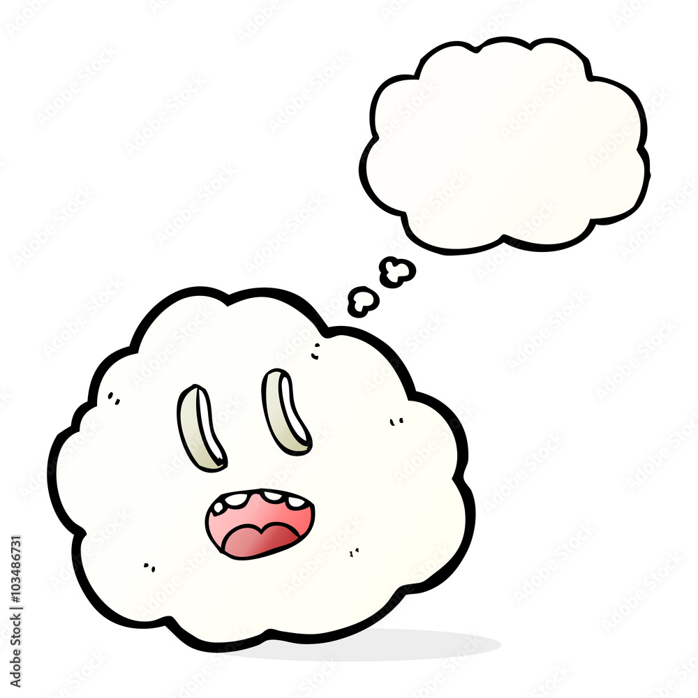 cartoon spooky cloud with thought bubble cartoon spooky cloud with thought bubble
