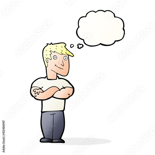 Wallpaper Mural cartoon muscular man with thought bubble Torontodigital.ca