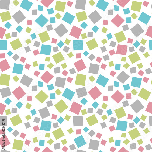 Random geometric background. Seamless pattern.Vector. ランダム四角パターン