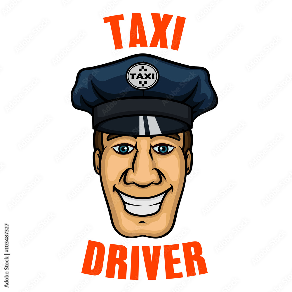 Taxi driver in uniform peaked cap Taxi driver in uniform peaked cap