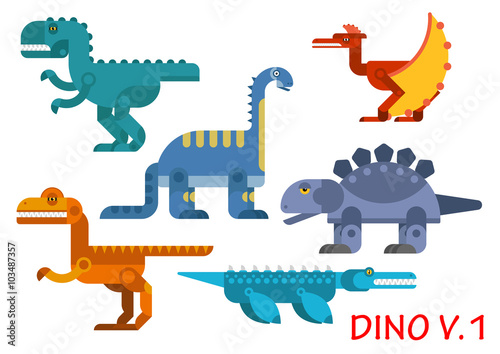 Prehistoric dinosaurs of jurassic period
