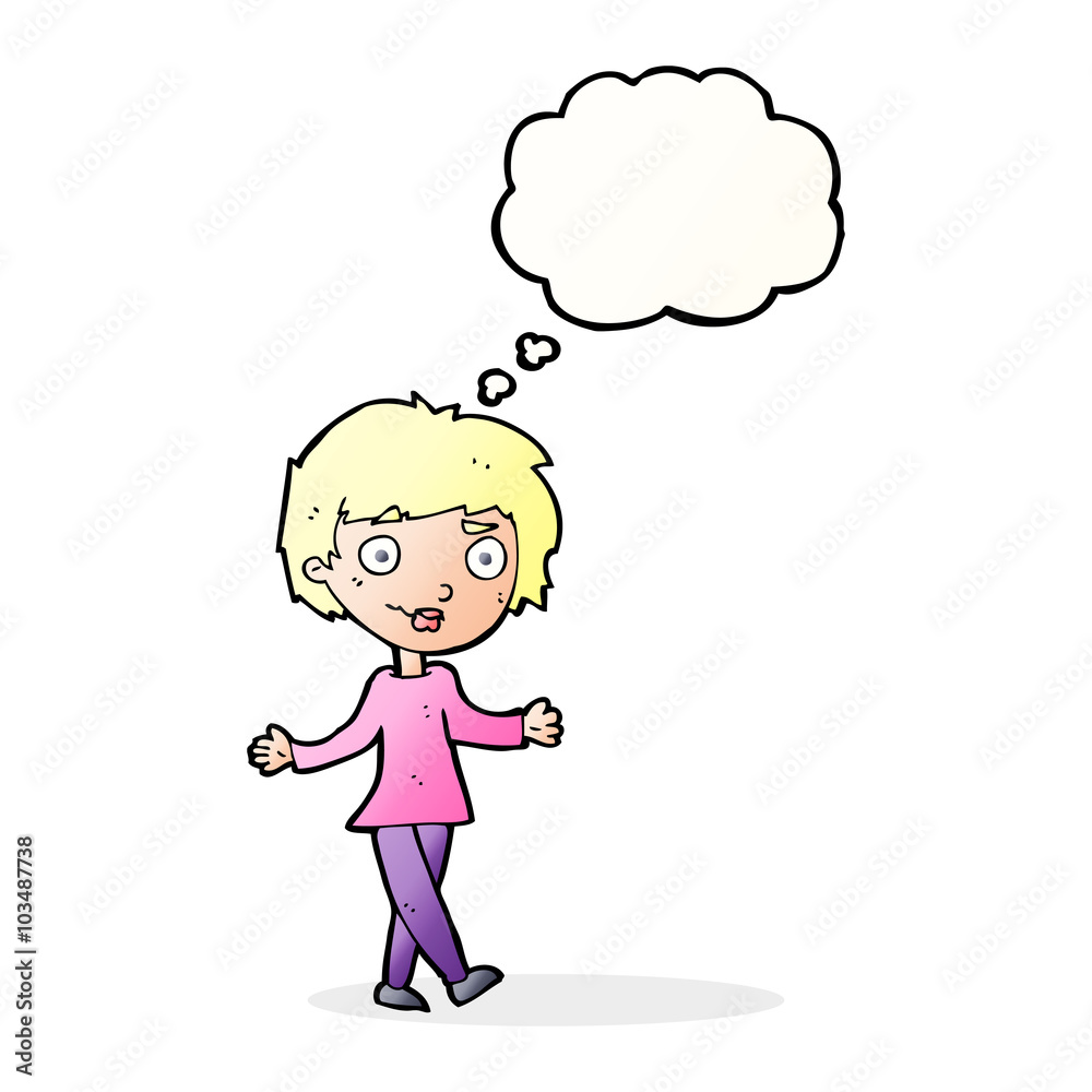 cartoon confused woman with thought bubble cartoon confused woman with thought bubble