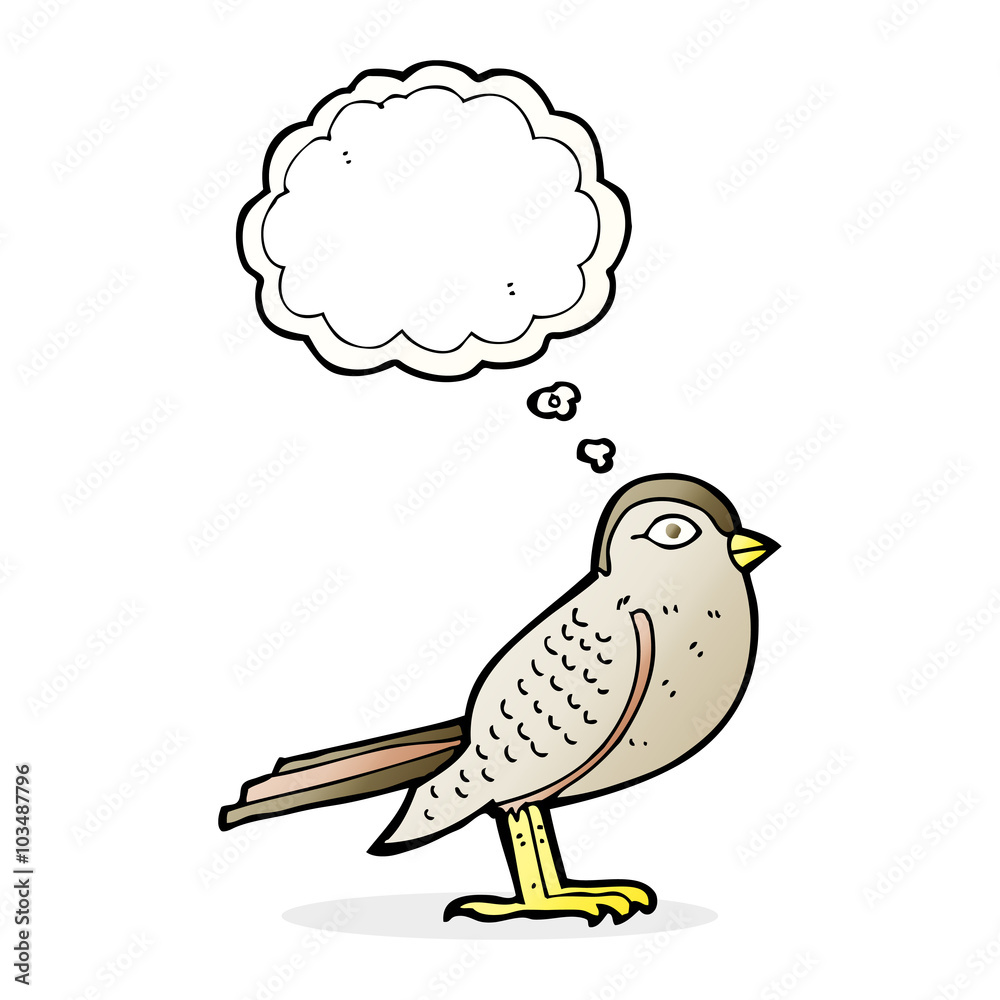 cartoon garden bird with thought bubble cartoon garden bird with thought bubble