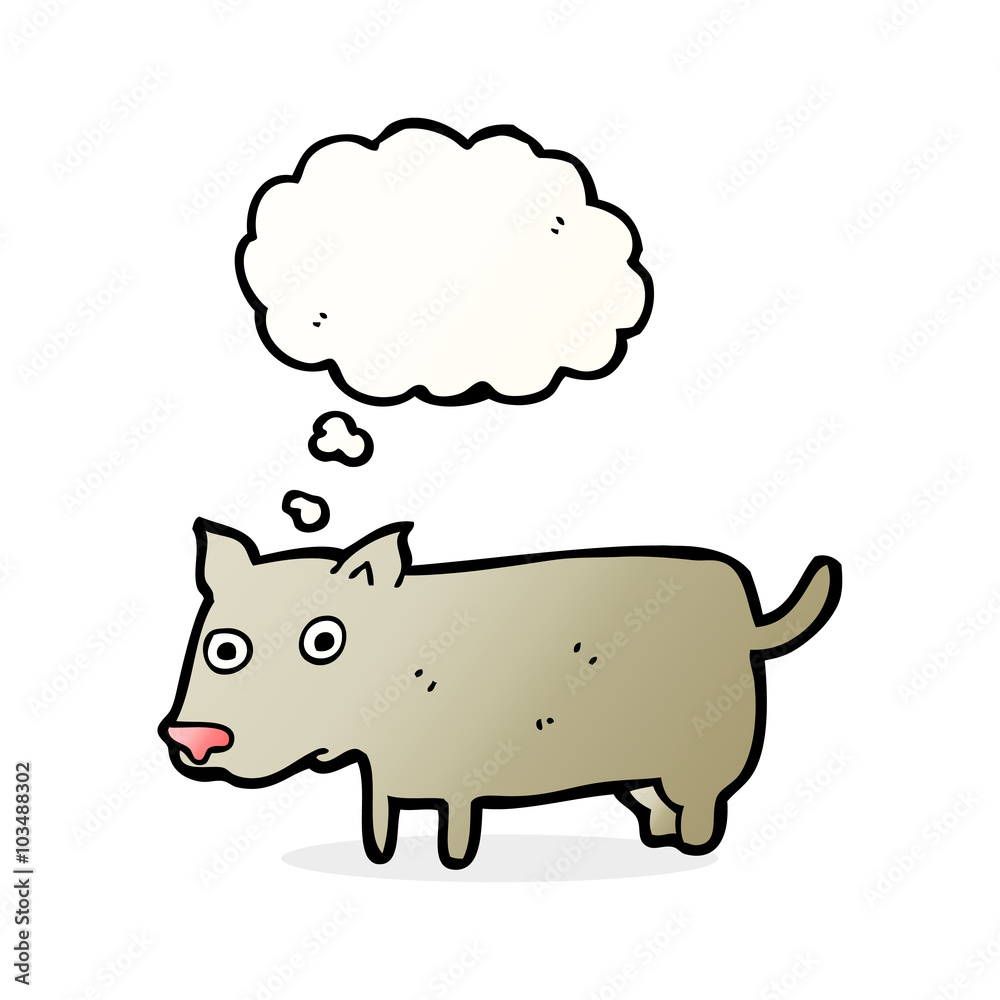 cartoon little dog with thought bubble cartoon little dog with thought bubble