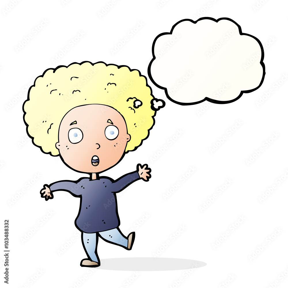 cartoon startled person with thought bubble cartoon startled person with thought bubble