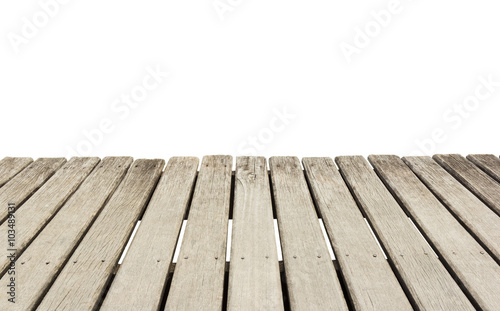 wooden plank floor isolated on white background