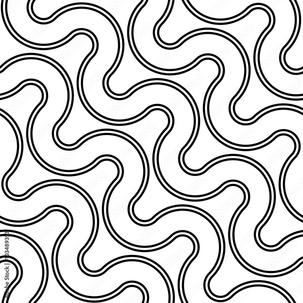 Seamless Curved Shape Pattern