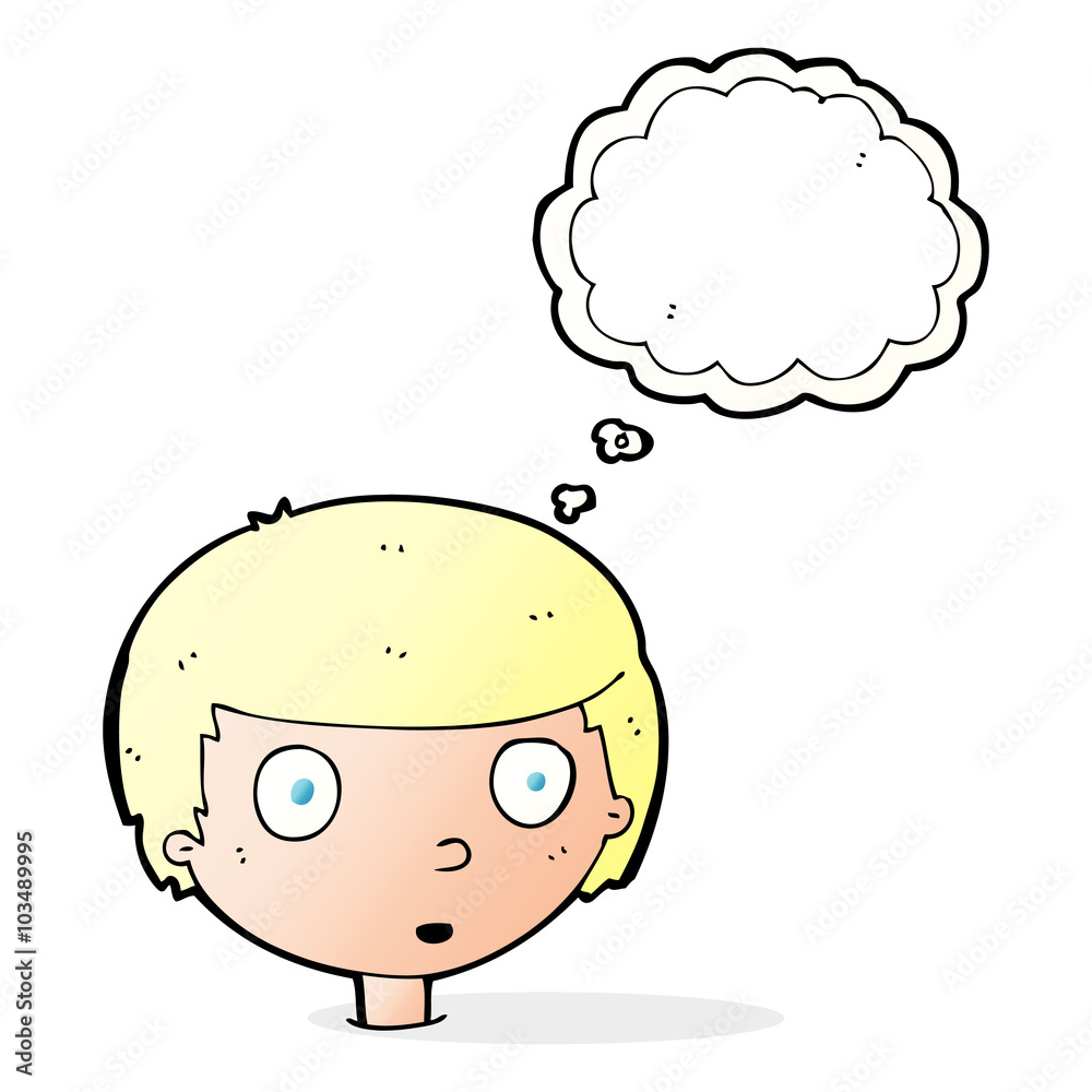 cartoon curious boy with thought bubble cartoon curious boy with thought bubble