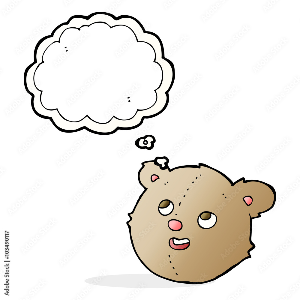 cartoon teddy bear head with thought bubble cartoon teddy bear head with thought bubble