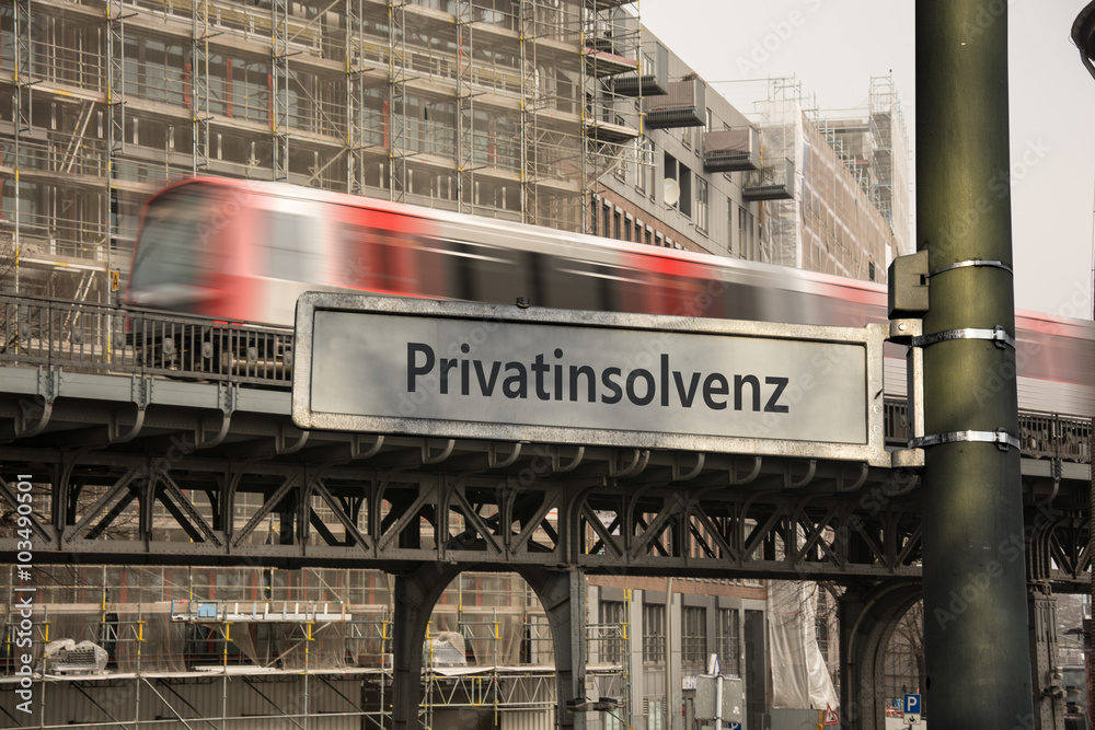 Naklejka premium Schild 70 - Privatinsolvenz