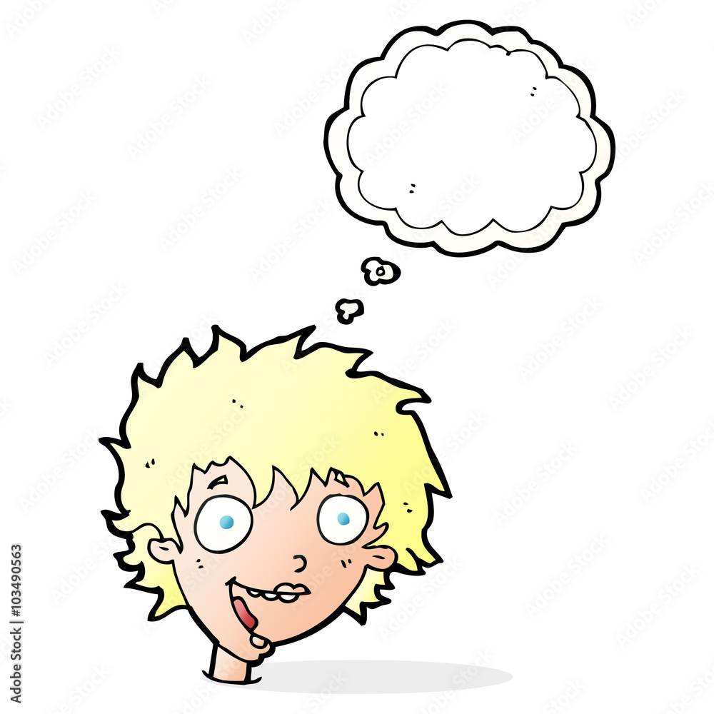cartoon crazy excited woman with thought bubble cartoon crazy excited woman with thought bubble