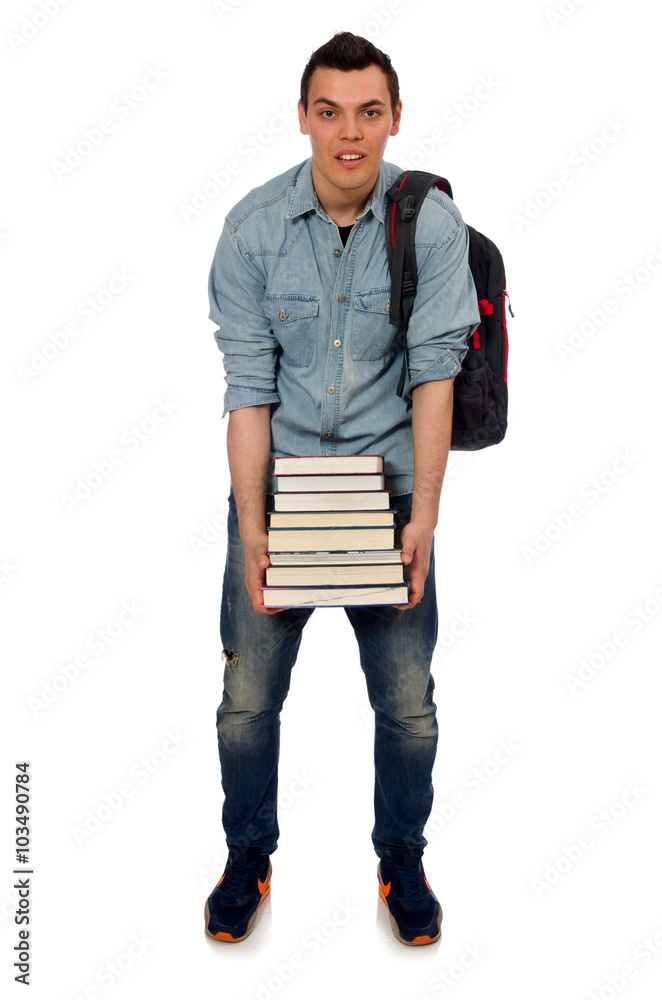 Young student isolated on white Young student isolated on white