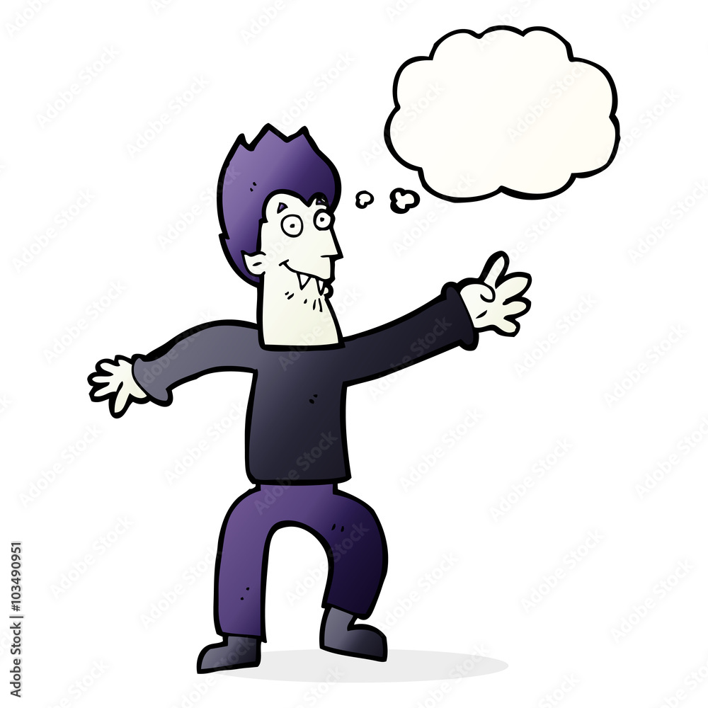 cartoon vampire with thought bubble cartoon vampire with thought bubble