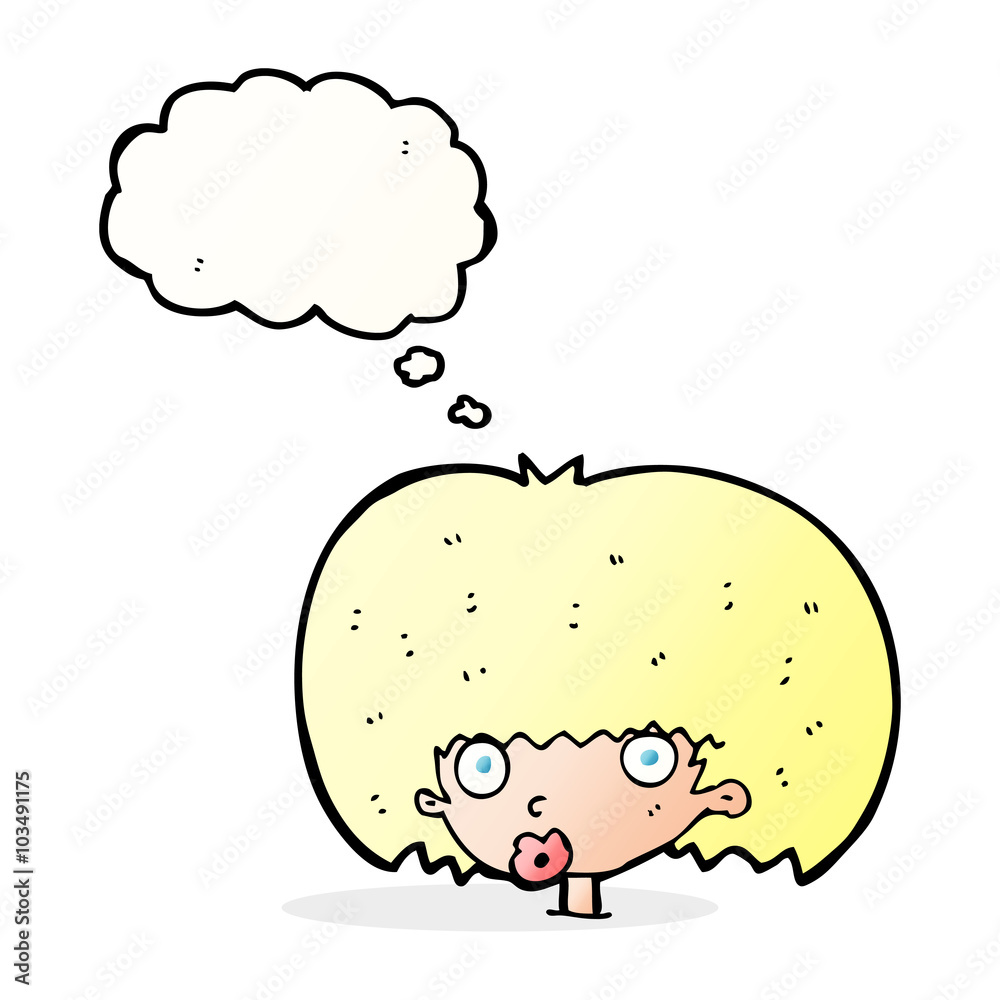 cartoon surprised woman with thought bubble cartoon surprised woman with thought bubble