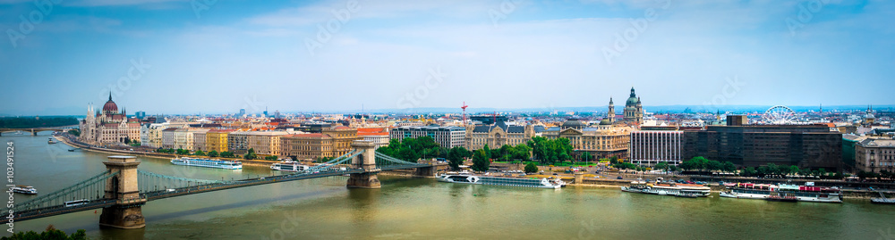 picturesque view on Budapest and Danube