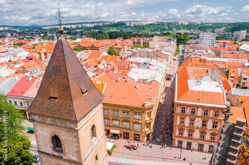 view on roofs in Kosice from St. Elisabeth cathedral
