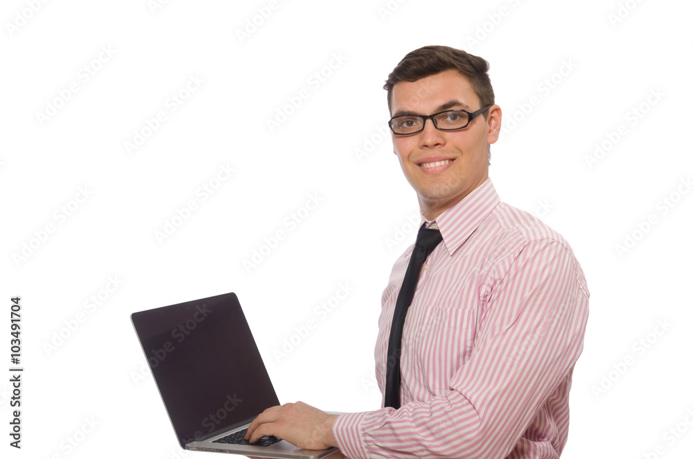 Young businessman isolated on the white Young businessman isolated on the white