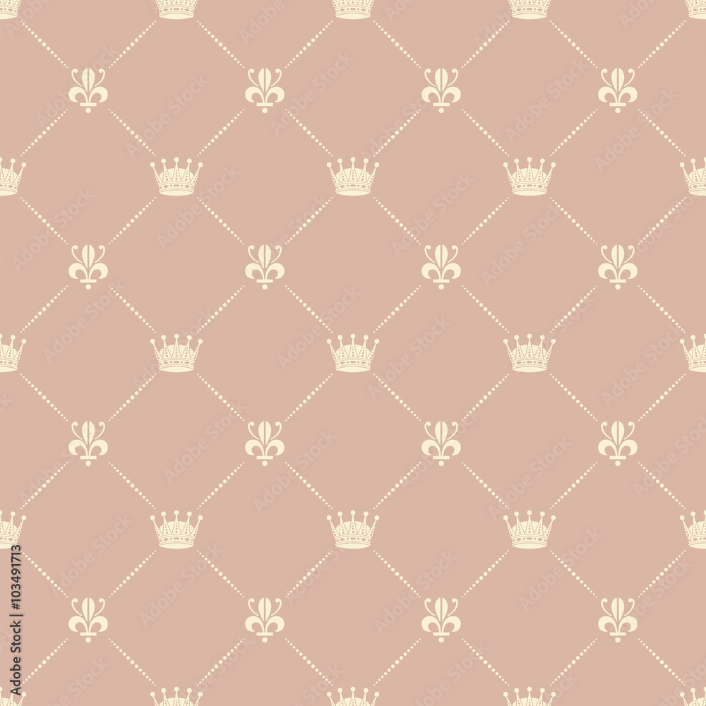 Fototapeta premium Crown royal seamless pattern
