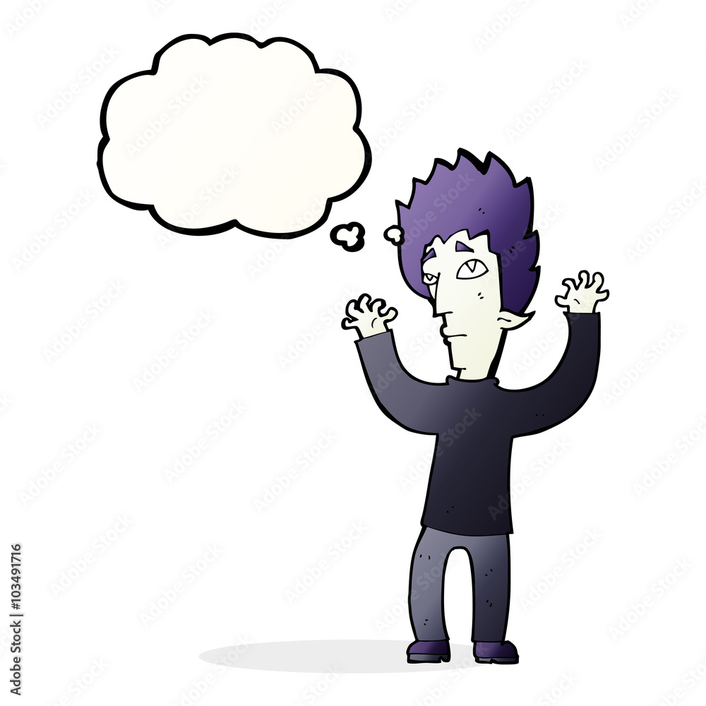 cartoon vampire giving up with thought bubble cartoon vampire giving up with thought bubble