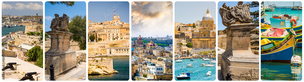 Obraz premium collage of Maltese sights and symbols