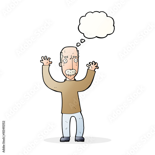 cartoon angry dad with thought bubble