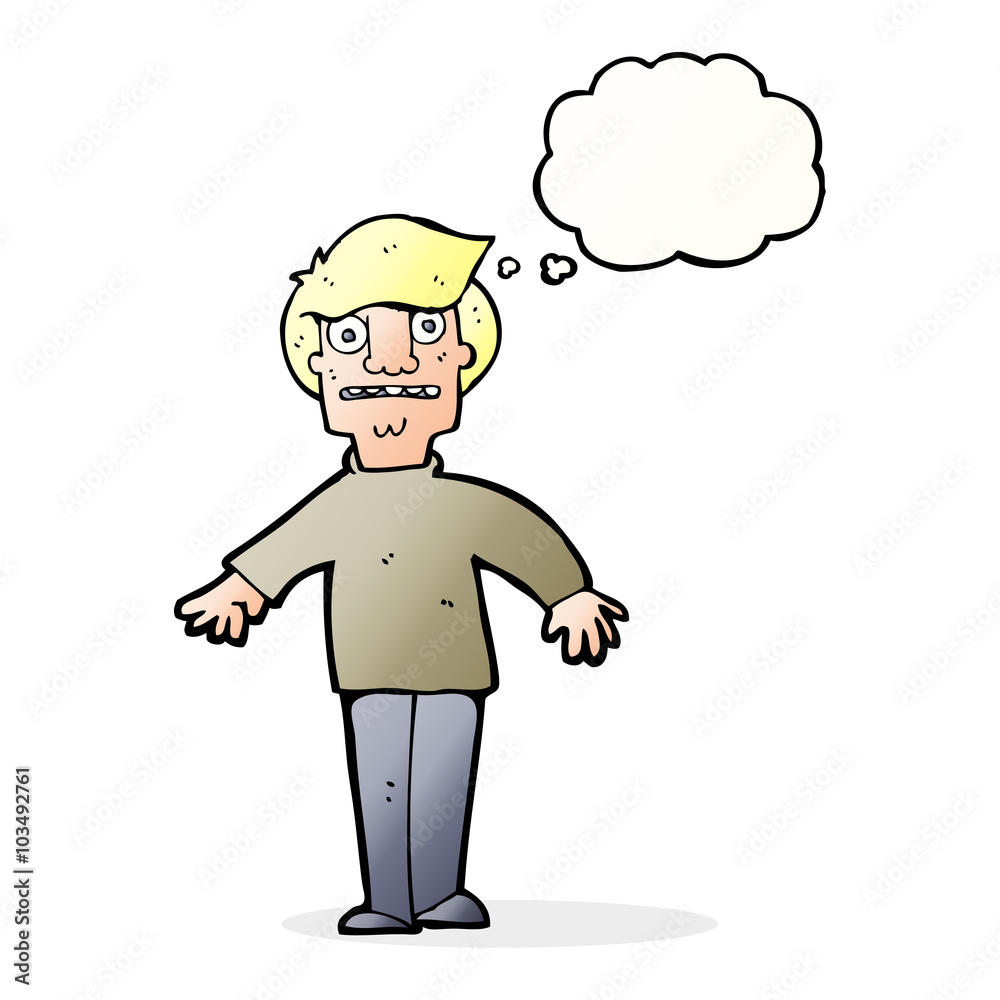 cartoon shocked man with thought bubble cartoon shocked man with thought bubble