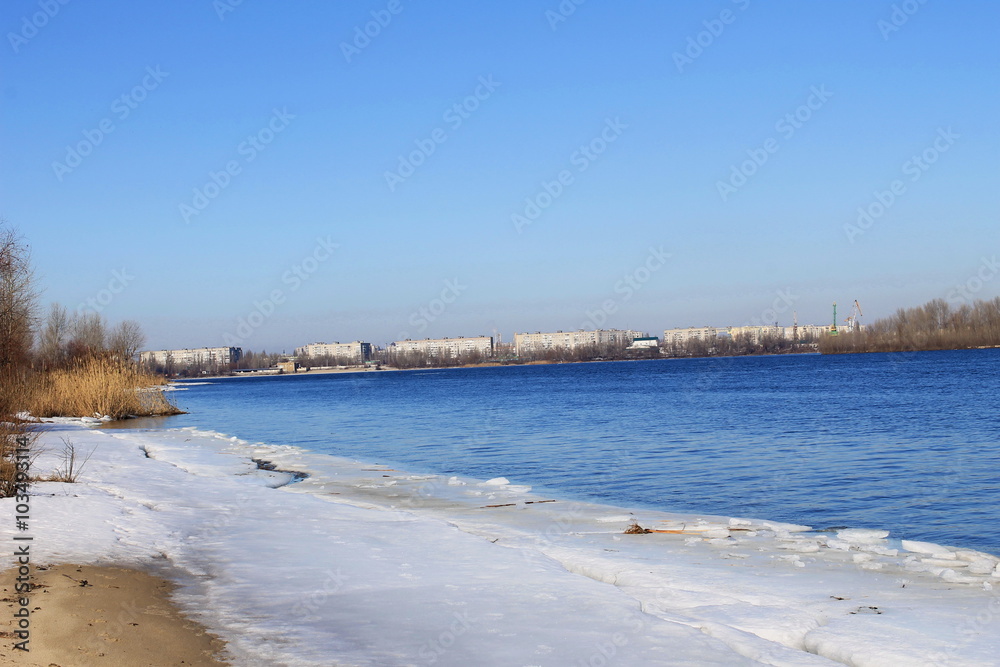Winter river Dnieper 