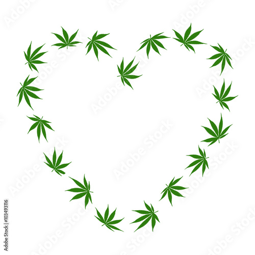 Fototapeta Naklejka Na Ścianę i Meble -  Marijuana heart