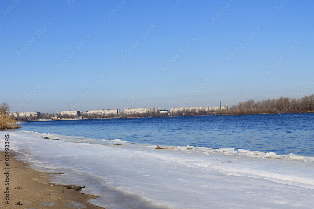 Winter river Dnieper 