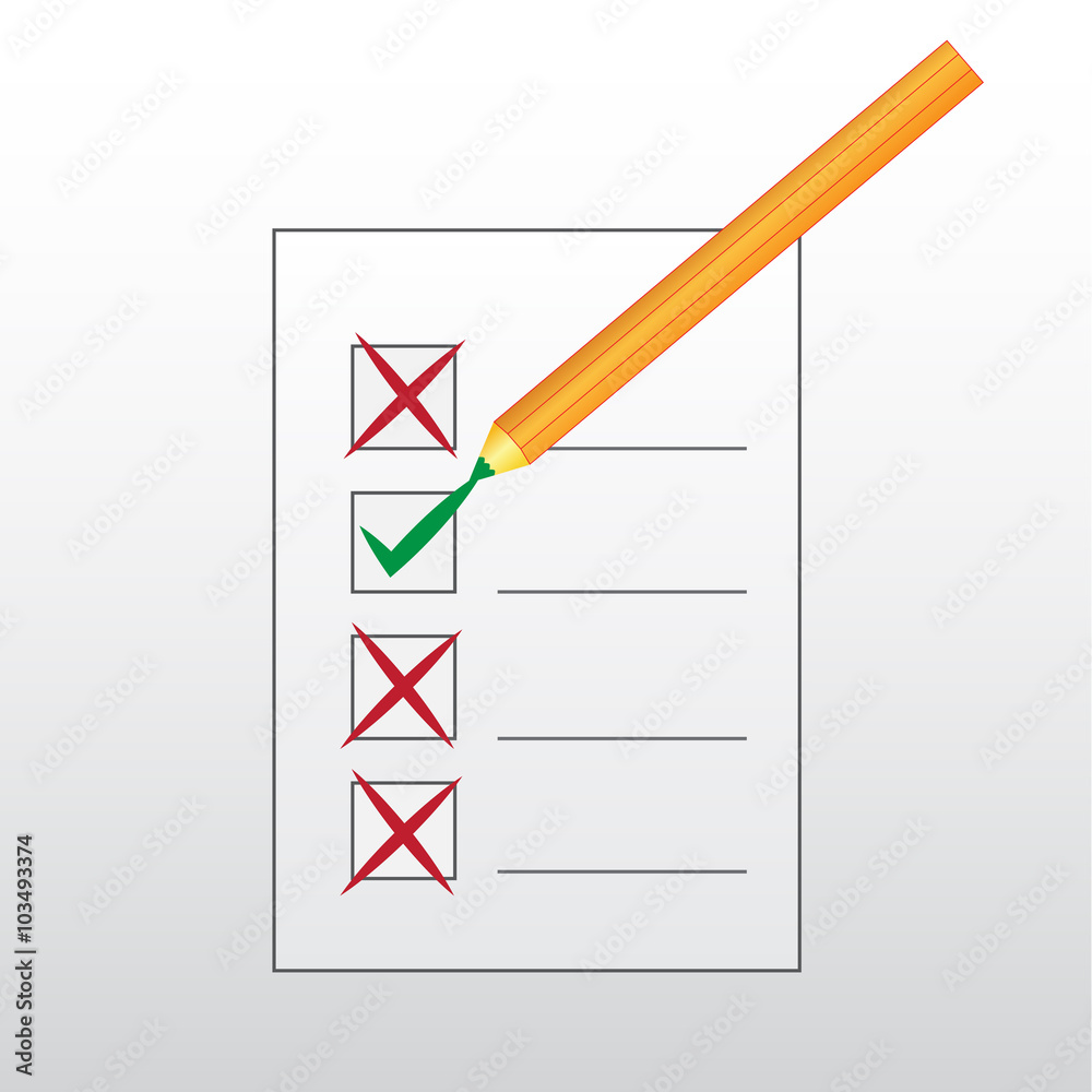 Election vote ballot with pencil