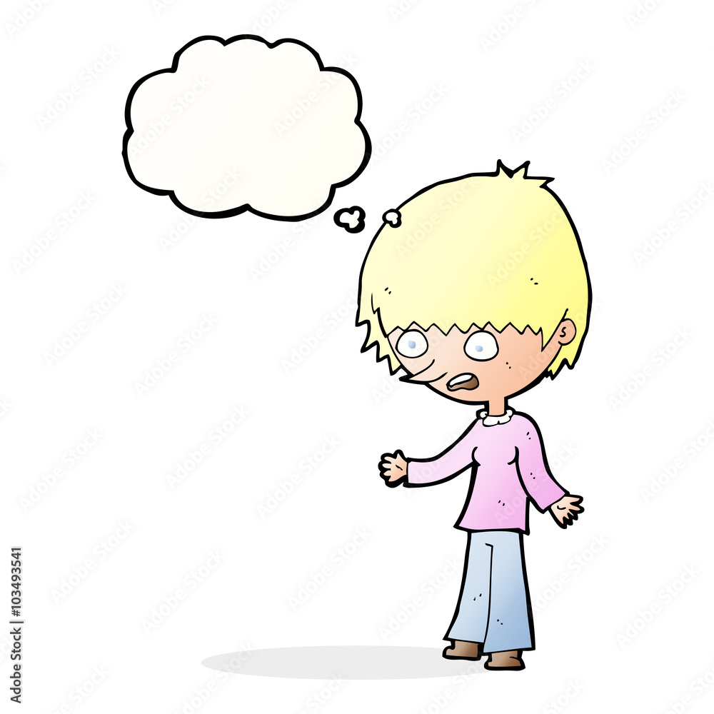 cartoon stressed out woman with thought bubble cartoon stressed out woman with thought bubble