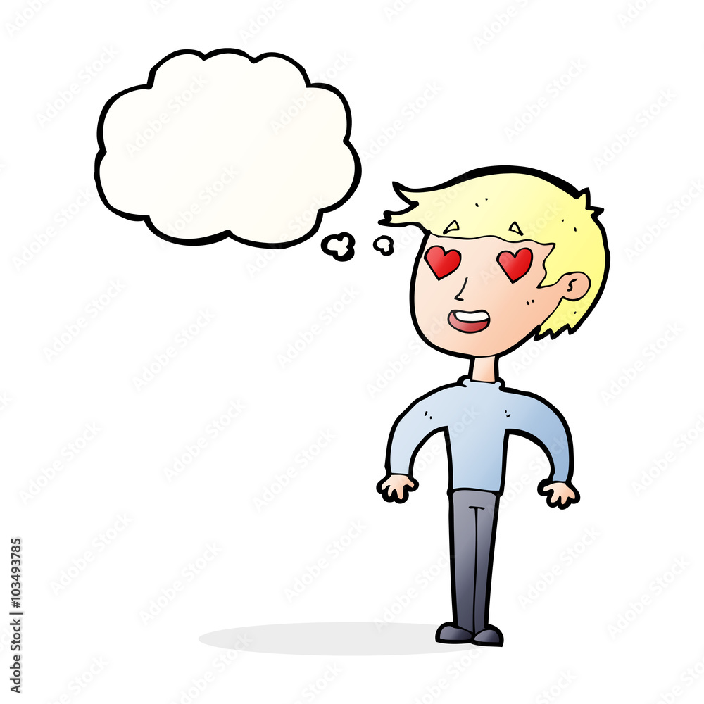 cartoon man in love with thought bubble cartoon man in love with thought bubble