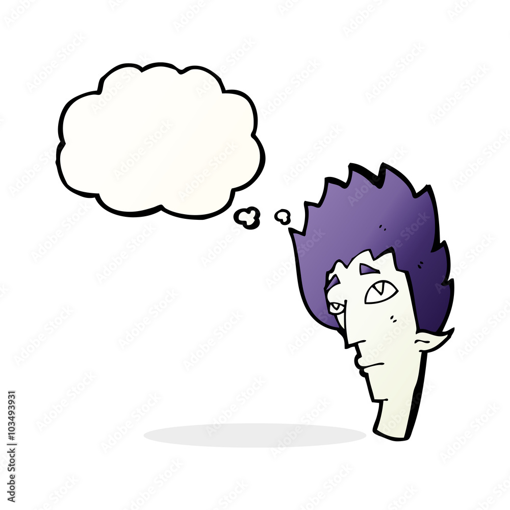 cartoon vampire head with thought bubble cartoon vampire head with thought bubble