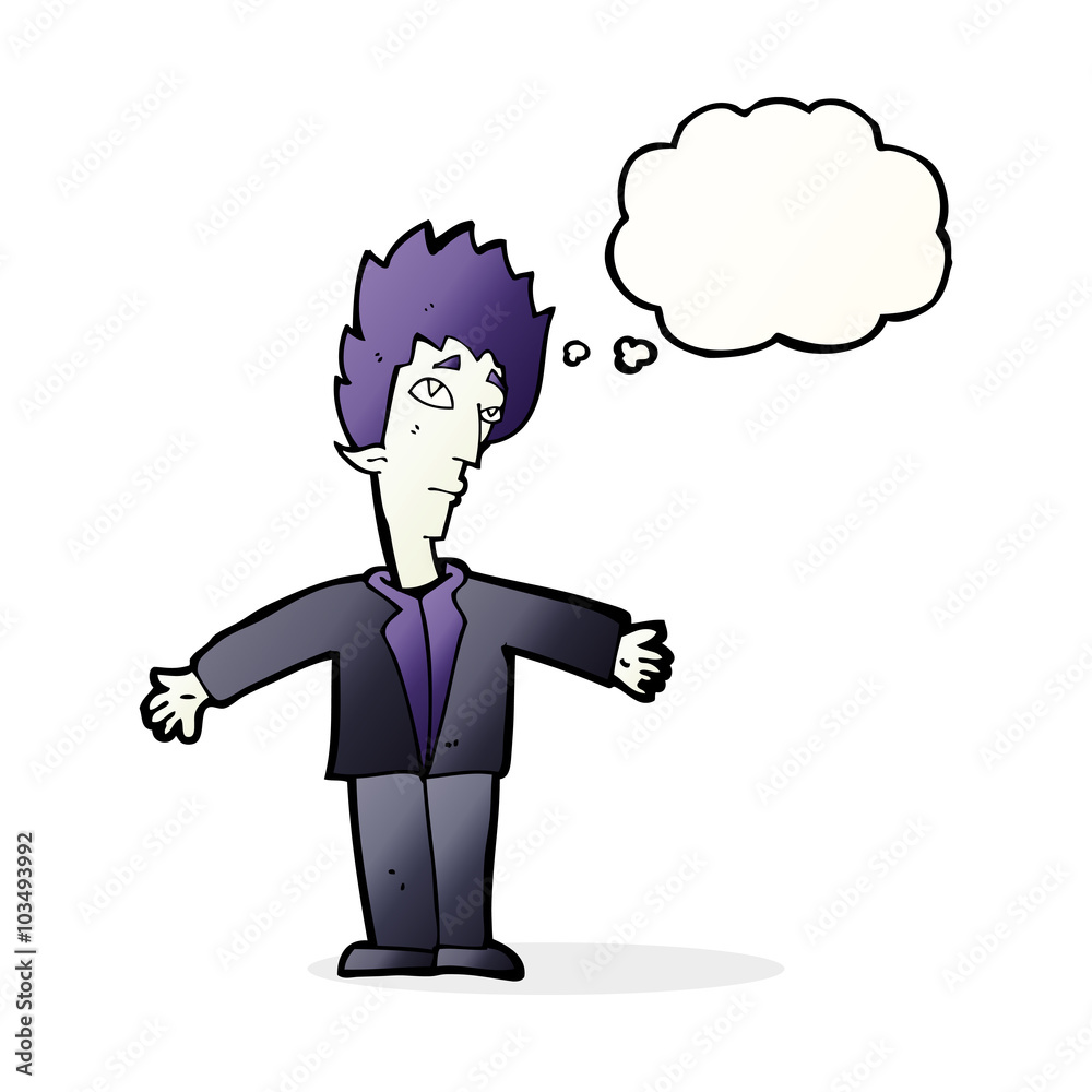 cartoon vampire man with thought bubble cartoon vampire man with thought bubble
