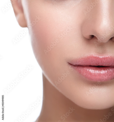 Half face female beauty portrait