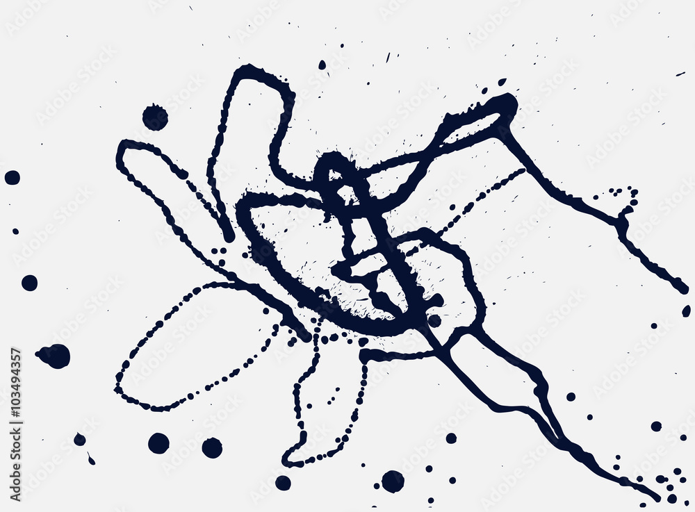 Fototapeta premium Splatter Black Ink Background.