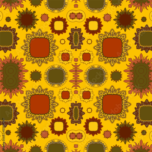 stock vector seamless doodle floral pattern. orient.