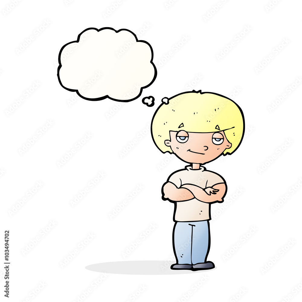 cartoon smug looking man with thought bubble cartoon smug looking man with thought bubble