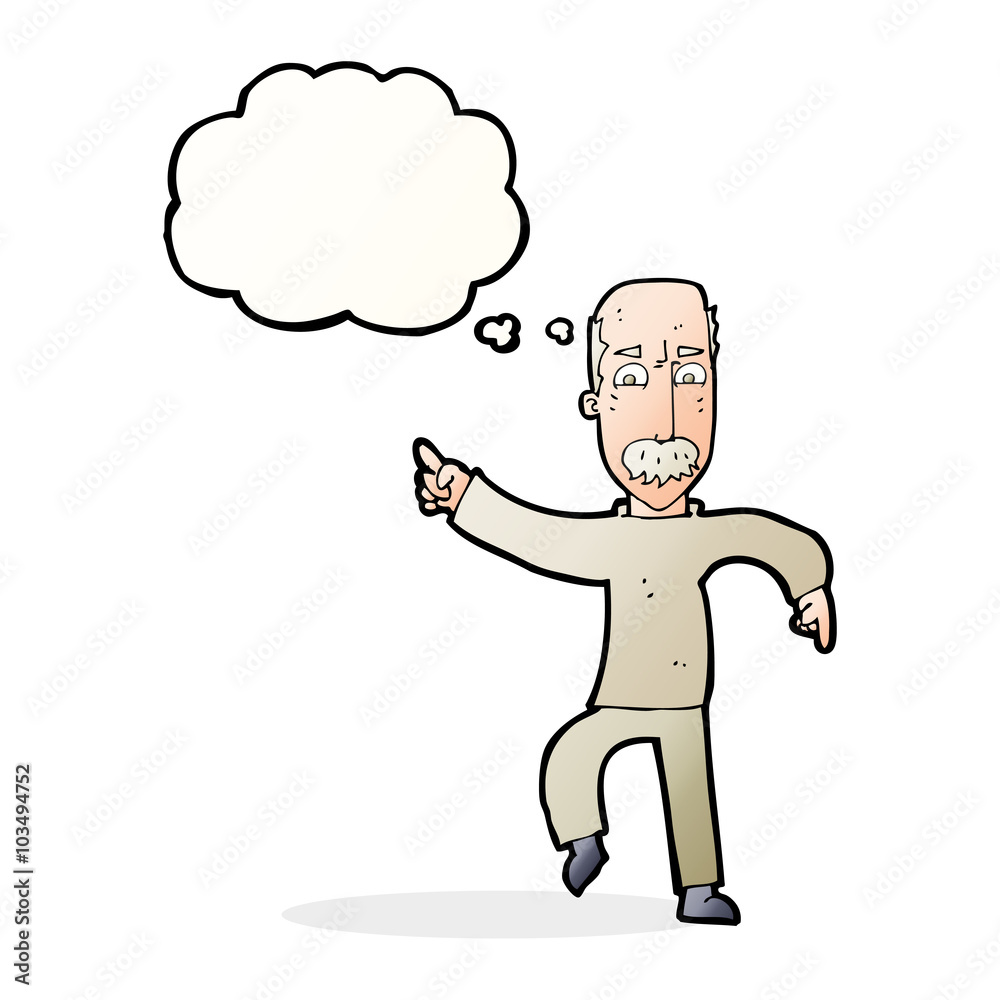 cartoon angry old man with thought bubble cartoon angry old man with thought bubble