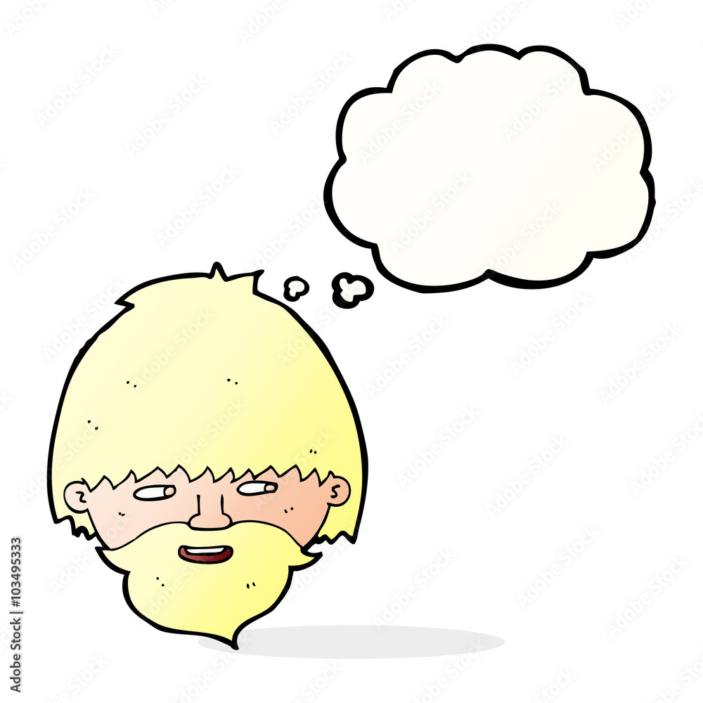 cartoon bearded man with thought bubble cartoon bearded man with thought bubble