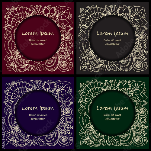 card. poster, brochure template with oriental flower.  orient de