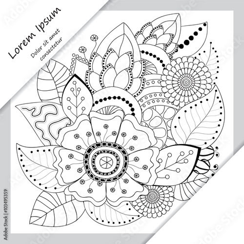 card. poster  brochure template with oriental flower.  orient de