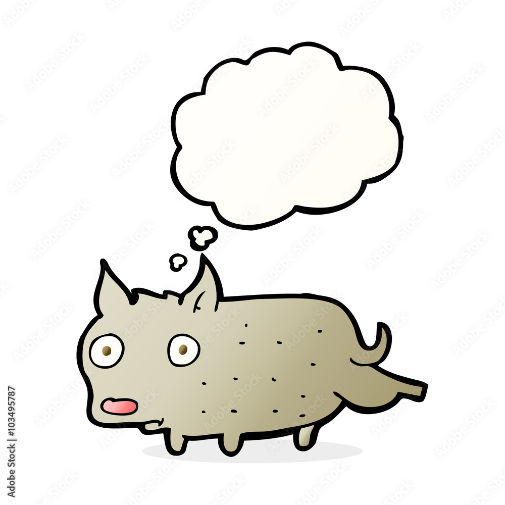 cartoon little dog cocking leg with thought bubble cartoon little dog cocking leg with thought bubble