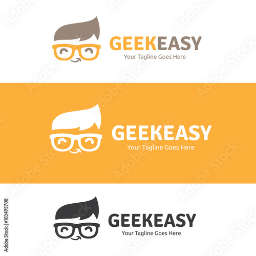 hipster logo,Geek logo,vector logo template